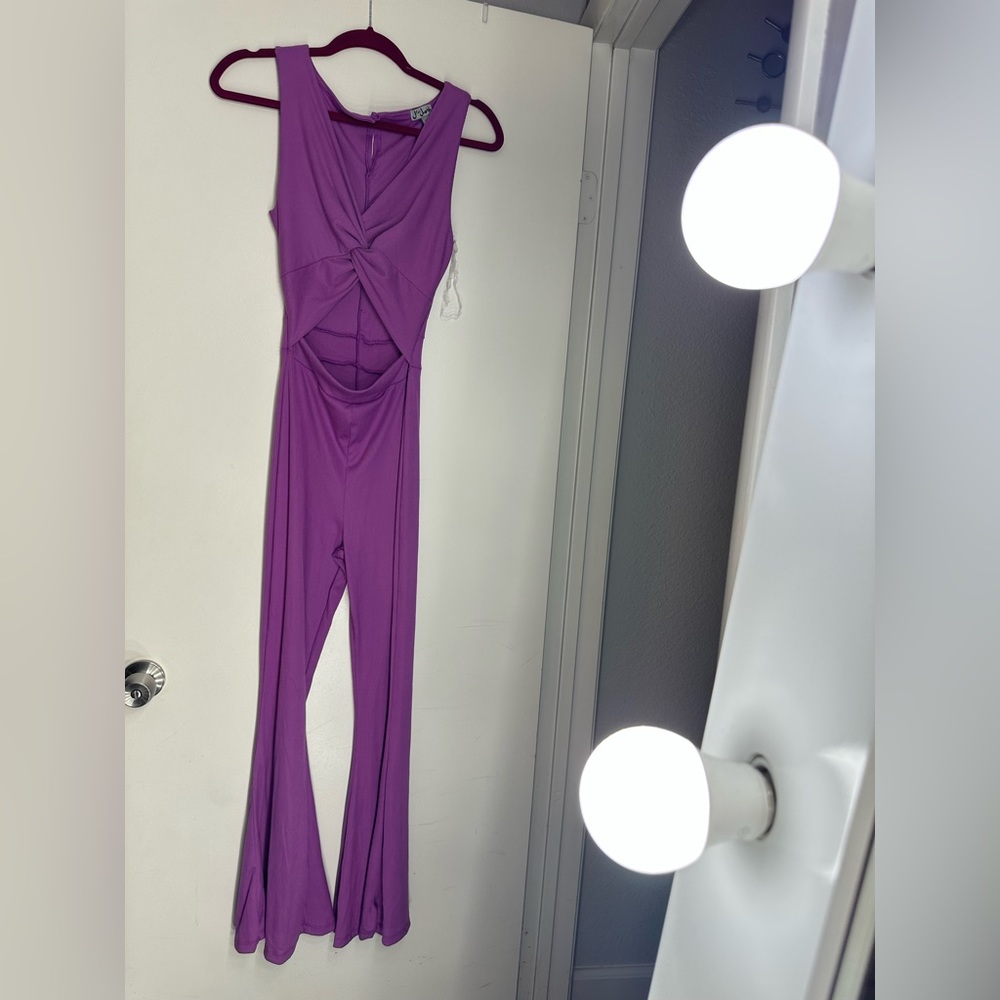 J for justify flare lavender jumpsuit M